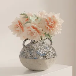 Blush Peony Ceramic Vase