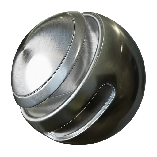 High-resolution PBR brushed metal texture for 3D modeling, suitable for Blender and other software requiring smooth metallic surfaces.