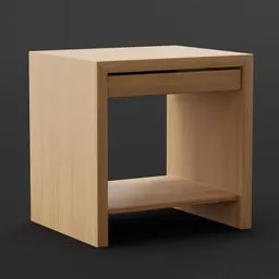 Modern Minimalist Wooden Bedside Table