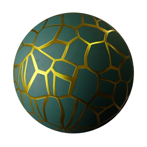 Teal  Gold Kintsugi