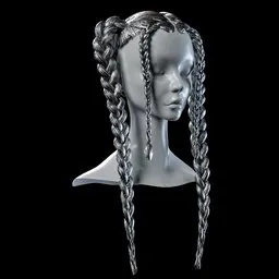 Braided Hair Single Mesh