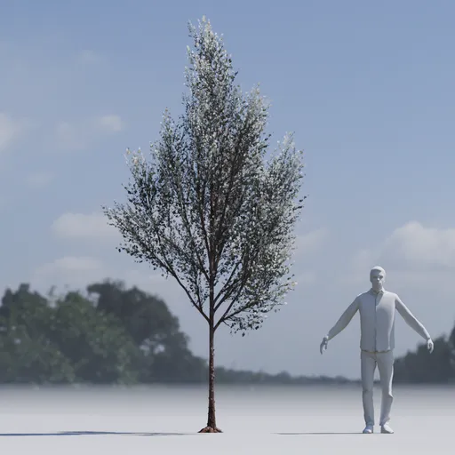 Flowered Tree Low Poly Animated