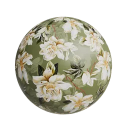 White floral wallpaper