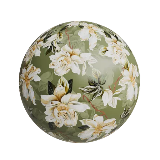 White floral wallpaper