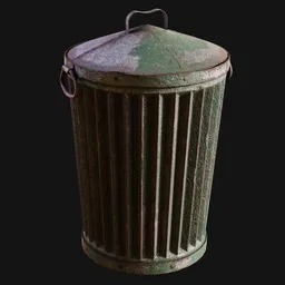 1920s Cone-Lid Garbage Can Green