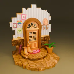 Stylized Cartoon Door Entrance