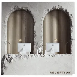 Modern Cement Reception Desk