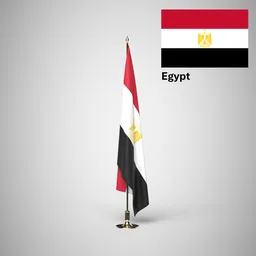 Egypt Ceremonial flag on stand