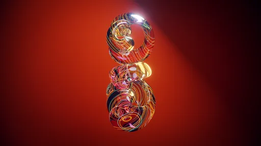 Abstract Red Metallic Knot Model