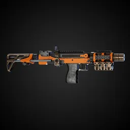 Futuristic Game-Ready Gun + 4k Textures | Blenderkit Series