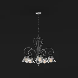 Elegant Black Scroll Chandelier