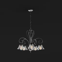 Elegant Black Scroll Chandelier