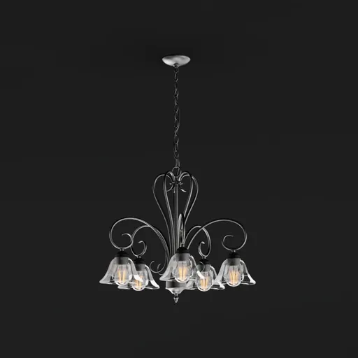 Elegant Black Scroll Chandelier