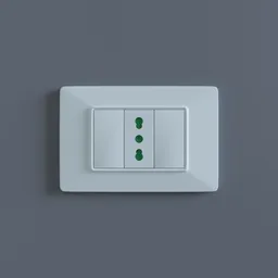 3D modeled Italian-style wall socket Vimar, compatible with Blender, showcasing detailed design and textures.