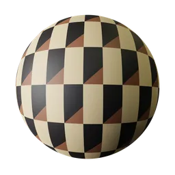 High-resolution 3D illusion PBR material for tiles with a virtual tunnel pattern, compatible with Blender and other 3D apps.