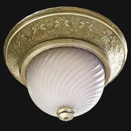 Flush Mount Gold Ceiling Lamp Ornate