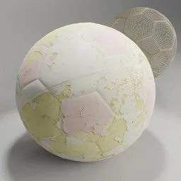 Detailed 3D model of a worn children's ball with textured surfaces, suitable for Blender.