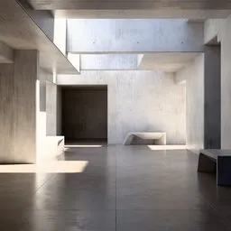 Brutalist Concrete Corridor