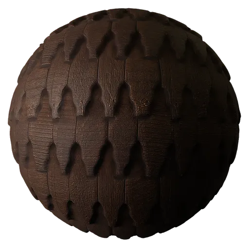 Shingle Roof Tiles Dark Brown Ornate