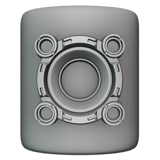 Detailed mechanical imprint effect for 3D surface sculpting, compatible with Blender, high precision.