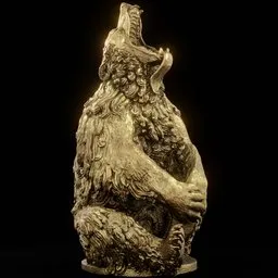 statue of Brass Seated bear