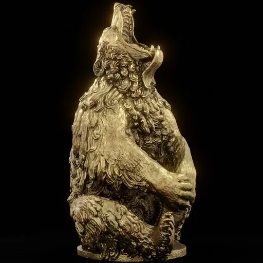 statue of Brass Seated bear