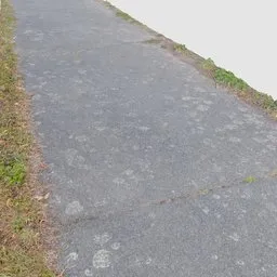 Realistic 3D asphalt texture for urban design in Blender, seamless walkway with edge details.