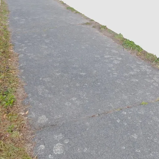 Realistic 3D asphalt texture for urban design in Blender, seamless walkway with edge details.