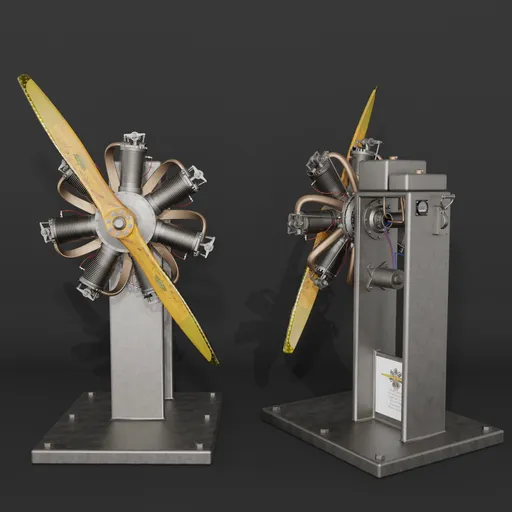 Gnome Omega 7 Cyl. Rotary on Stand