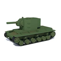 Low Poly KV 2 Tank