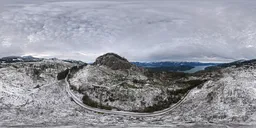 Aerial Mountain Valley Winter