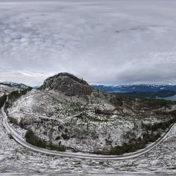 Aerial Mountain Valley Winter