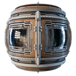 High-resolution Sci-Fi Panel 17 texture for Blender 3D, designed in Substance Designer, with 2K quality PBR rendering.