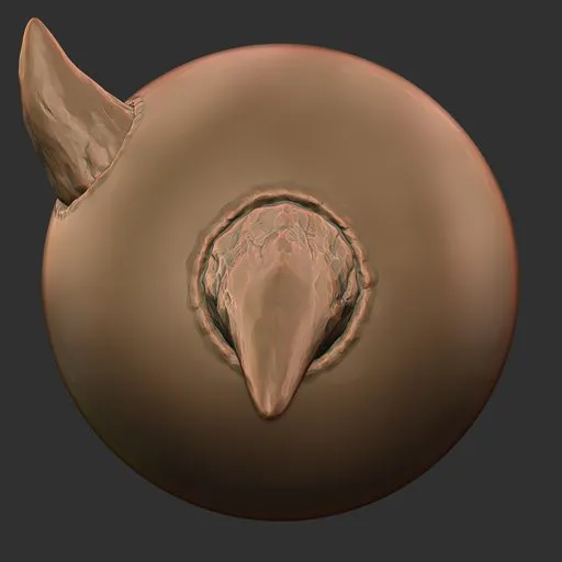 ER Dragon Brush 126 imprint for 3D sculpting reptilian textures in Blender 3D models.