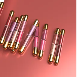 Two in one lipstick rolling animation