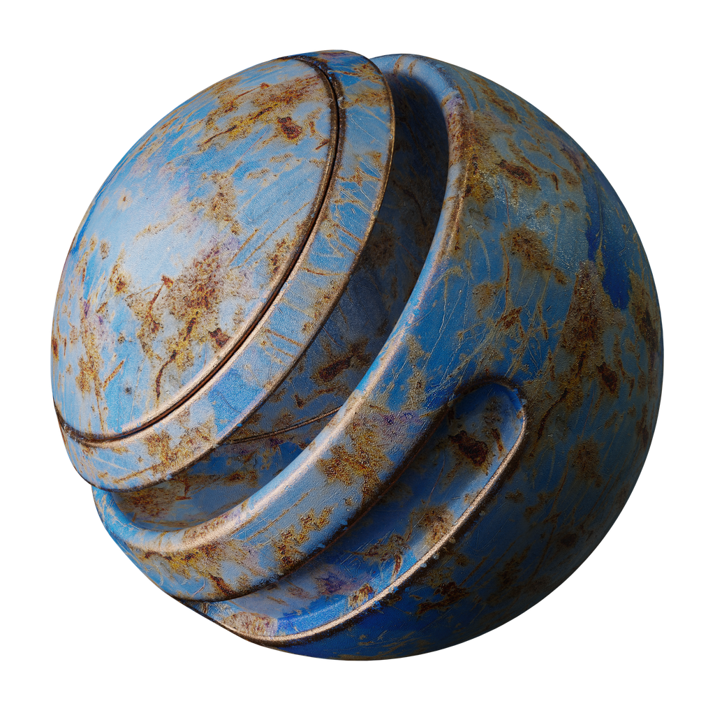 BlenderKit | Download the FREE Rusty Blue Construction Paint material
