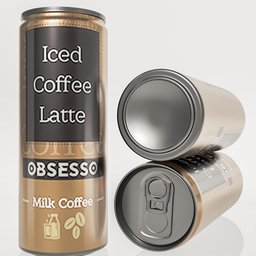 "Metal box of cold milk coffee 3D model for Blender 3D in shopping-retail category. Perfect for coffee beverage visualizations, with realistic texture, featured on various popular online stores. Inspired by Banksy, with cryogenic pod and occlusion effects."
