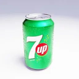 Realistic 3D-rendered soda can with condensation for Blender modeling.
