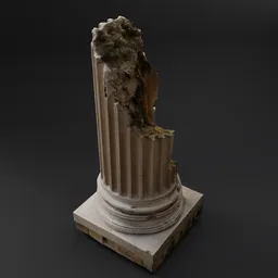 Broken Classical Stone Column