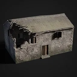 Medieval Ruined Stone Barn