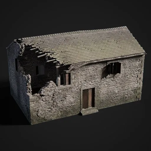 Medieval Ruined Stone Barn