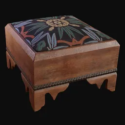 1800s Cushioned Foot Stool B