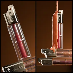 Chocolate lipstick with chocolate drip