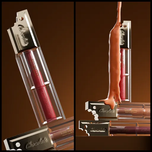 Chocolate lipstick with chocolate drip