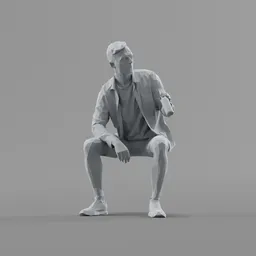 Lowpoly Male Sitting
