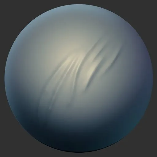 3D sculpting brush creating realistic clothing wrinkles on a smooth surface, designed for use in Blender 3D modeling software.
