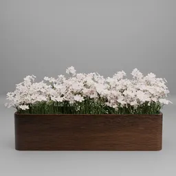 Blush Flower Wooden Planter