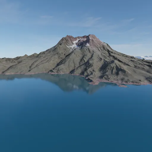 Lake Volcano Mountain Landscape