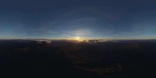 Aerial Sunset Cloudy Landscape