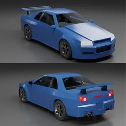 Low Poly JDM Sports Car (Skyline)